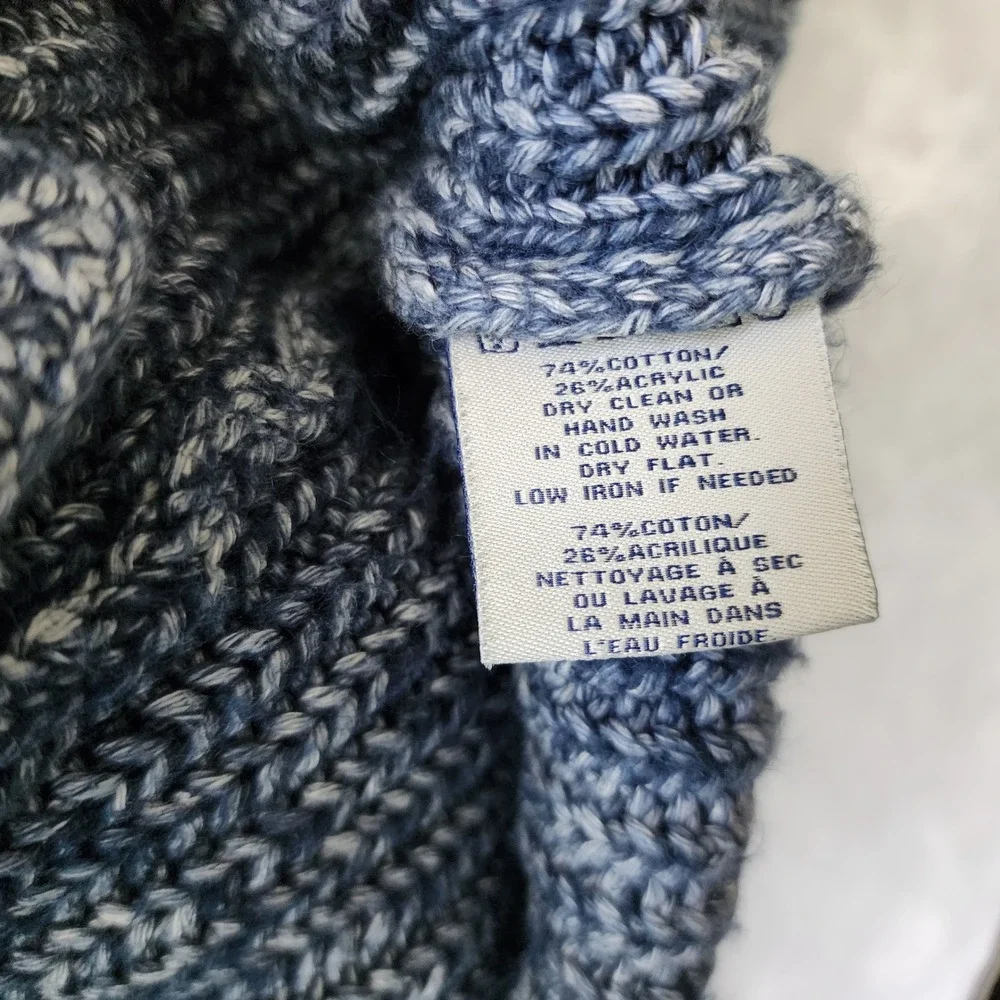Schott Bros Cardigan Sweater Mens XL Blue Shawl Collar Handcrafted Chunky Knit